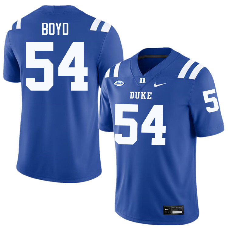 Duke Blue Devils #54 Daniel Boyd College Football Jersey Stitched-Blue